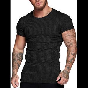Men's Muscle T Shirts Stretch Short Sleeve  Shirts